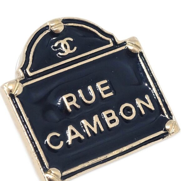 Chanel Piercing Earrings Black Gold B15S 195605 - Picture 2 of 4